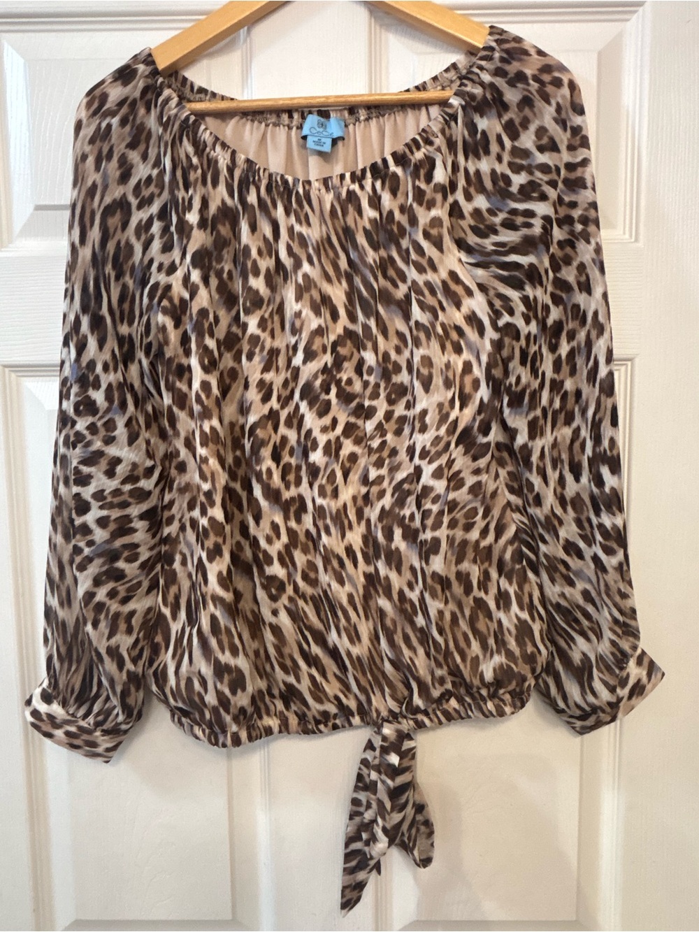 CeCe Leopard Print Maximalist Long Sleeve Shirt